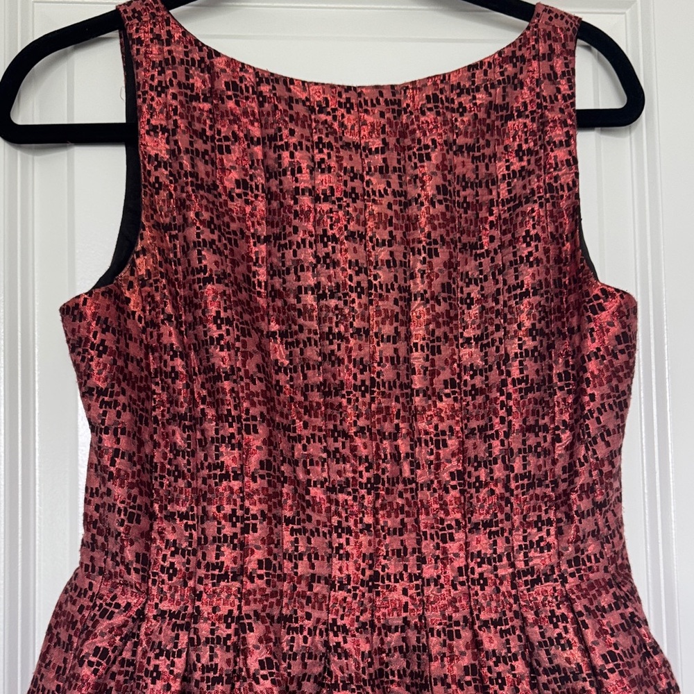 Maggy London Metallic Red & Black Fit & Flare Cocktail Dress Size 6 - Picture 5 of 7